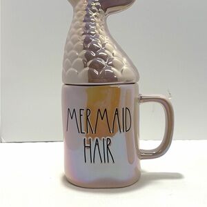 Rae Dunn Summer Iridescent Pink  Mermaid Hair Don’t Care Topper Mug